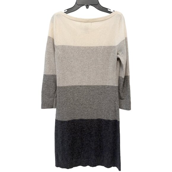 Banana Republic Petite XS Colorblock Wool Cashmere Sweater Dress - Gray / Beige - Picture 2 of 3